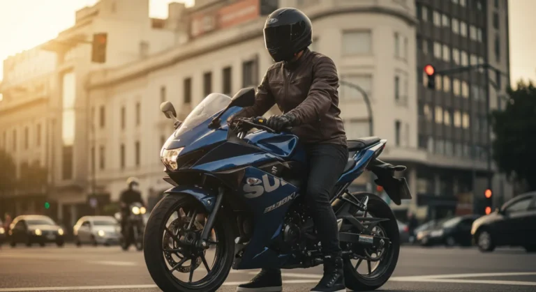 Suzuki gsx250r renovada con winglets en la ciudad